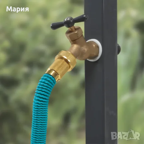 Гъвкав градински маркуч с медни накрайници – без прегъване и заплитане, снимка 4 - Напояване - 55835714