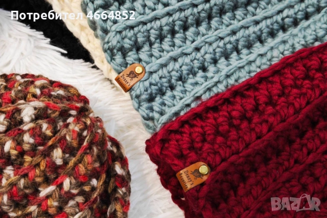 Унисекс плетена шапка „Ники“ – два начина на носене, ръчна изработка и модерен дизайн, снимка 9 - Шапки - 52592065