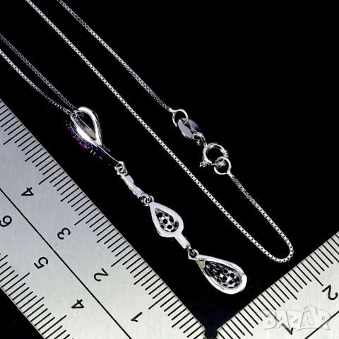 925 сребърни колиета нефрит, опал, топаз, рубин, подходящи за подарък, снимка 15 - Колиета, медальони, синджири - 51756208