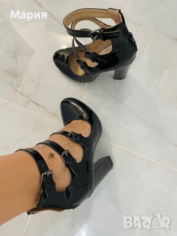 Нови обувки черен лак на ток , снимка 6 - Дамски елегантни обувки - 42905168