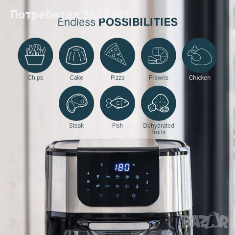 Фурна с горещ въздух Princess Aerofryer 1800 W,11 L, снимка 3 - Печки, фурни - 38874325