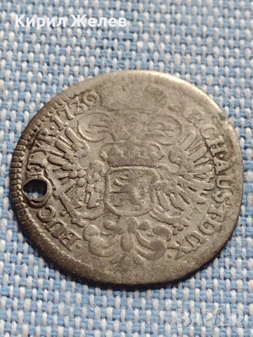 Сребърна монета 3 кройцера 1730г. Карл шести Прага Бохемия 18702, снимка 7 - Нумизматика и бонистика - 42900414