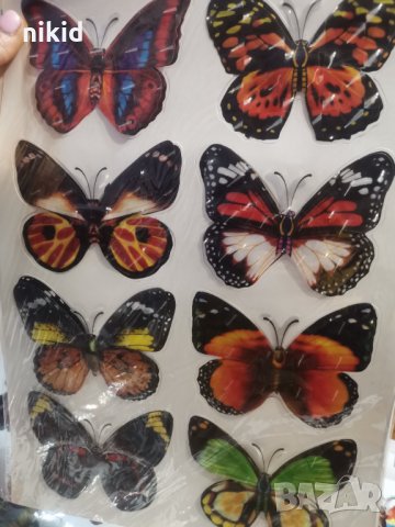 5D 8 бр пеперуди pvc стикер стикери за стена и мебели украса декор, снимка 6 - Други - 35596309