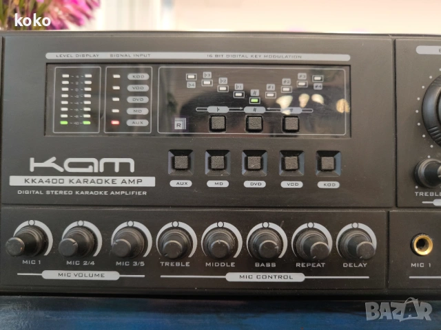 Усилвател професионален KAM KKA400 karaoke , снимка 2 - Ресийвъри, усилватели, смесителни пултове - 54083721