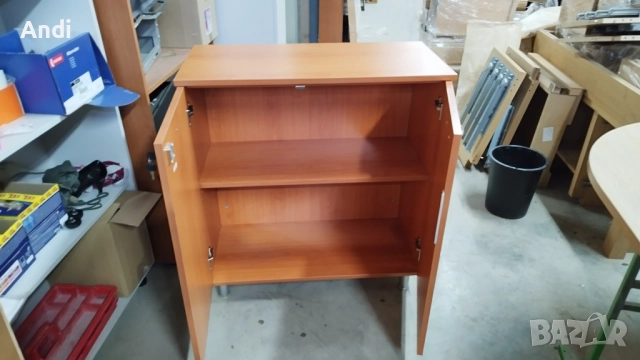 Офис шкаф със заключване - шкафче за обувки или дрехи 86/42/93см череша, снимка 2 - Шкафове и рафтове - 52870337