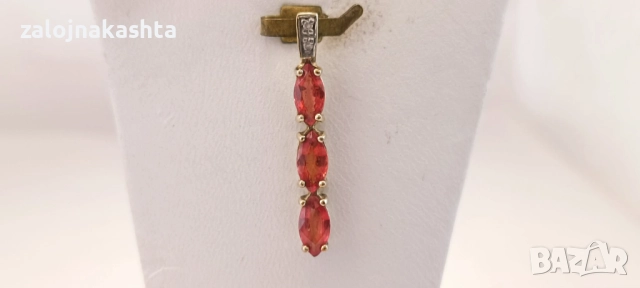 Нова Златна висулка с гранат-1,12гр/14кр