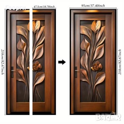 Самозалепващо винилово покритие за обновяване на врата, различни видове, снимка 9 - Други стоки за дома - 51611599