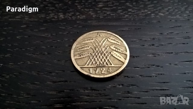 Райх монета - Германия - 5 пфенига | 1924г.; серия А, снимка 4 - Нумизматика и бонистика - 29312370