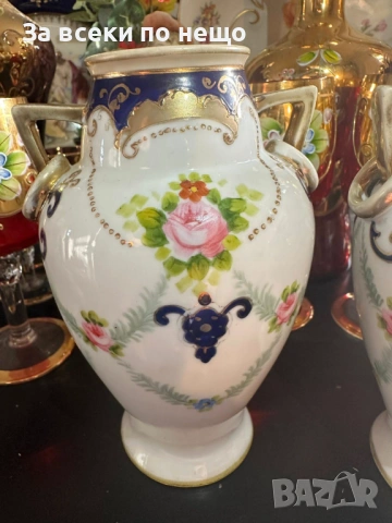 Noritake Japan  Circa 1908 - невероятно красиви две  японски вази с две ръкохватки Код P1873, снимка 2 - Вази - 53310986