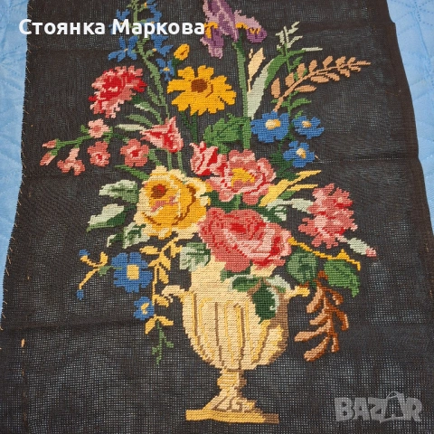Нов гоблен-ваза с цветя, снимка 2 - Гоблени - 53372965