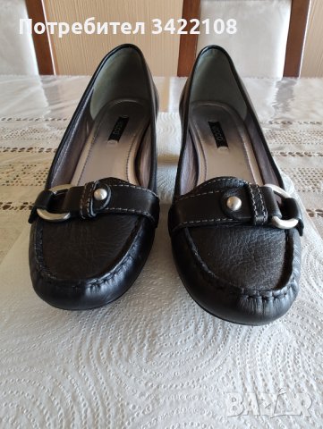 Дамски черни кожени обувки Ессо, номер 38, снимка 2 - Дамски ежедневни обувки - 42890930