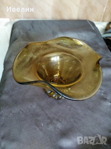 стара стъклена купа,бонбониера арт деко, снимка 1 - Антикварни и старинни предмети - 29638137