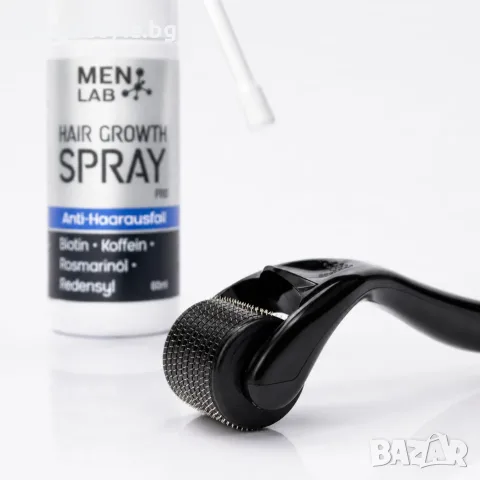 Спрей серум против косопад и за растеж на косата MEN LAB (60 ml) + Дерма ролер