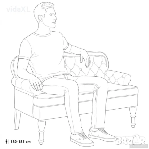 vidaXL Пейка с облегалка, тъмнозелена, 119,5x64,5x75 см, кадифе, снимка 10 - Дивани и мека мебел - 56147408