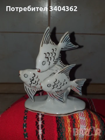 Уникална и много рядка фигура статуетка риби - порцелан, снимка 4 - Антикварни и старинни предмети - 50851578