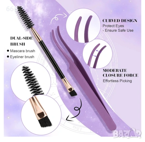 Комплект за удължаване на мигли B&Q 156 бр. 8-16 Средство за премахване на лепило Апликатор, снимка 5 - Други - 53307477