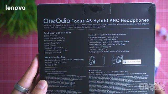 OneOdio Focus A5 безжични bluetooth слушалки, снимка 5 - Слушалки, hands-free - 48303836