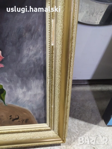 Картина платно/масло натюрморт, снимка 3 - Антикварни и старинни предмети - 54049965