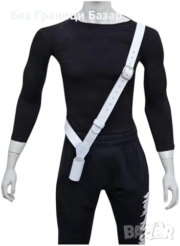 Нов Презраменен държач за знаме естествена кожа бял колан за флагщок през рамо регулируем, снимка 3 - Други - 54076635