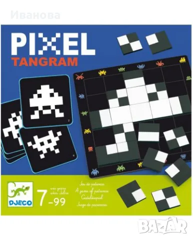 Детска игра Djeco - Пъзел пиксел Танграм 