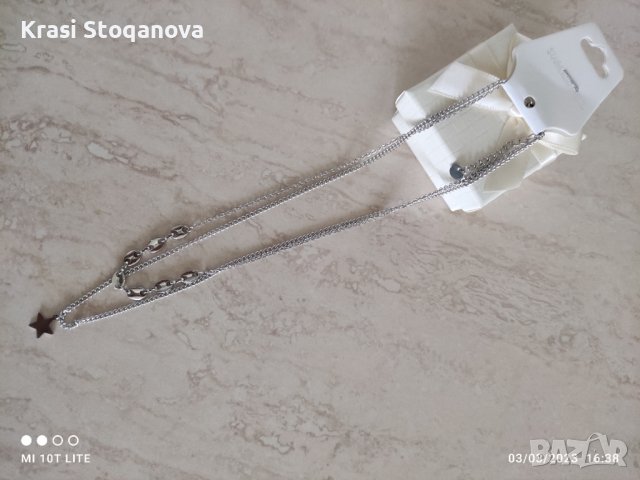 Двойно Бижу - Неръждаема СТОМАНА , снимка 4 - Бижутерийни комплекти - 39878878