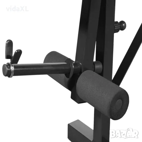 vidaXL Комплект лежанка със стойка за лост, щанга и дъмбели, 30,5 кг, снимка 3 - Спортна екипировка - 56146388