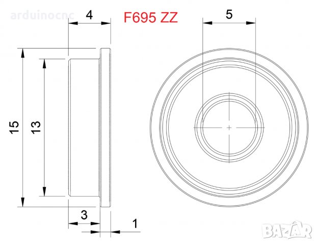 Миниатюрен сачмен лагер F608ZZ, F688ZZ, 625ZZ 3D printer принтер, снимка 3 - Други машини и части - 35454273
