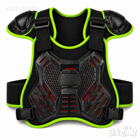 Детска ризница за велосипед, скутер + наколенки със зеленкант