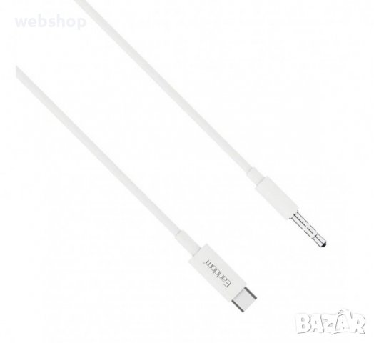 Аудио кабел за музика ET-AUX29, Type-c(м)/3,5mm JACK(м), бял, 1m, снимка 1