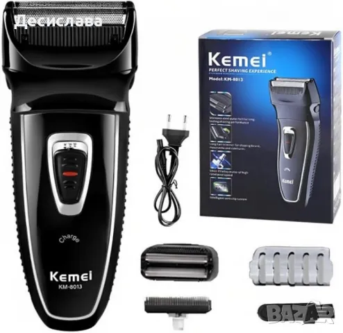 Тример за мъже Kemei KM-8013 с миеща се глава, Черен, снимка 4 - Електрически самобръсначки - 47612955