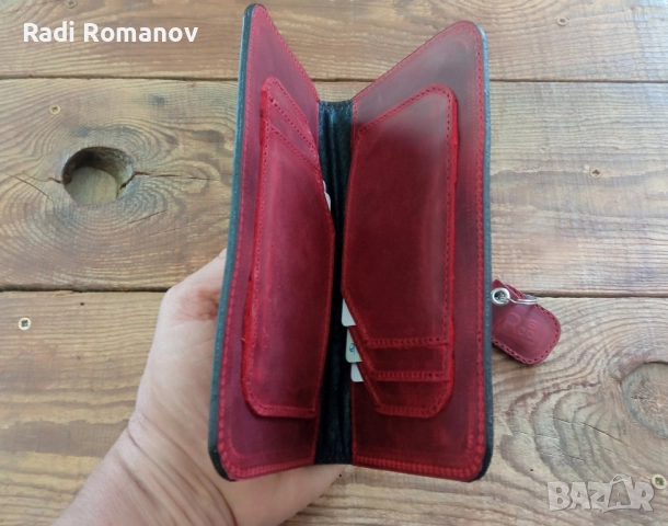 Ръчно изработен дамски кожен портфейл , снимка 7 - Портфейли, портмонета - 51910776