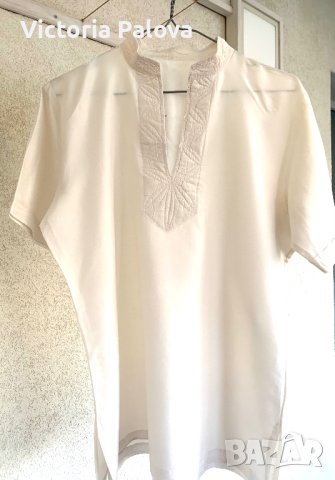 Прекрасна блуза екрю кралска коприна, снимка 4 - Туники - 42280179