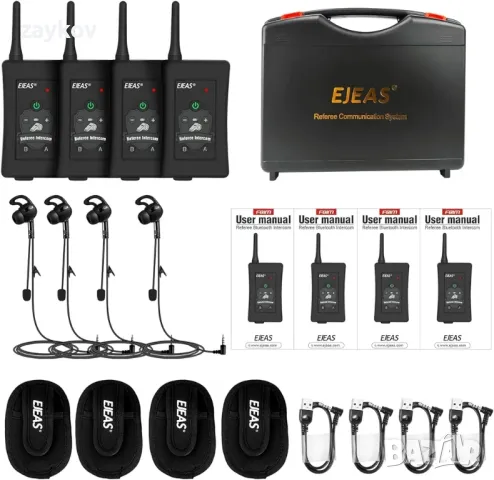 EJEAS FBIM Професионална футболна реферска Bluetooth домофонна слушалка Комуникационна система, снимка 1