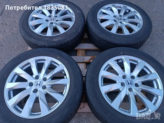 Лети джанти 18ки 5х114.3 Honda + летни гуми 225/60/16 Dunlop, снимка 2 - Гуми и джанти - 48682685