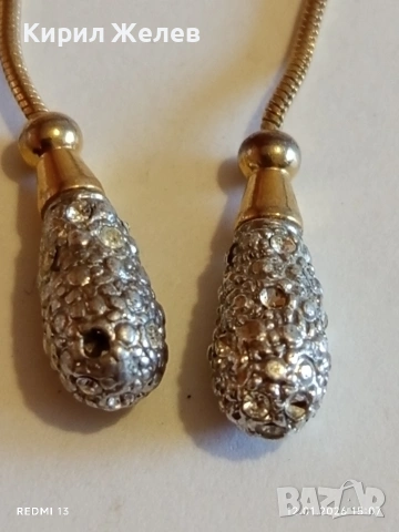 Ефектни линейни сребърни обеци инкростация на кристали Сваровски 53068, снимка 3 - Обеци - 53073647