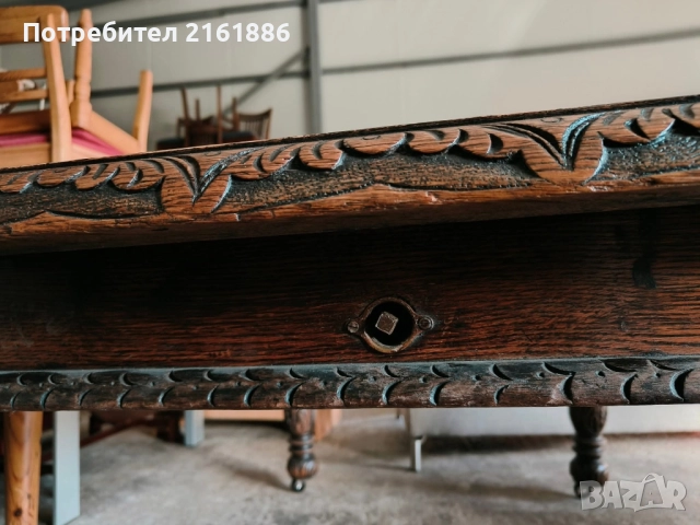 Антикварна маса с дърворезба , снимка 7 - Антикварни и старинни предмети - 51444237
