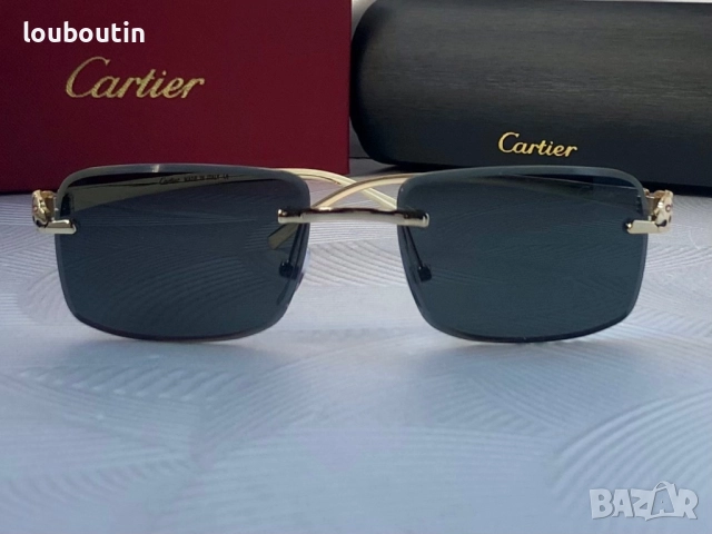 Cartier Мъжки слънчеви очила правоъгълни 3 цвята черни кафяви прозрачни, снимка 5 - Слънчеви и диоптрични очила - 51739017