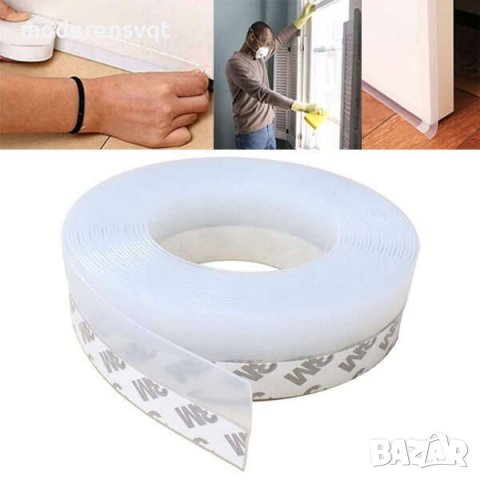 Самозалепваща уплътнителна прозрачна лента за врати и прозорци 3 метра