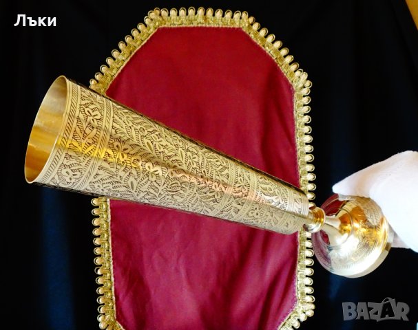 Бронзов бокал,виночерпец Британска Индия,маркиран., снимка 10 - Антикварни и старинни предмети - 30734120