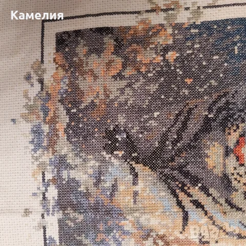 Гоблен кръстат бод - Тигър , снимка 2 - Гоблени - 55792290