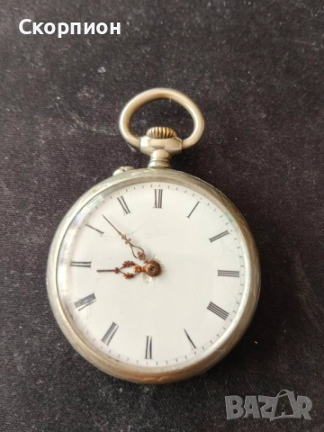 Швейцарски джобен часовник с посребрени капаци - ПЕРФЕКТЕН, снимка 15 - Джобни - 48836548