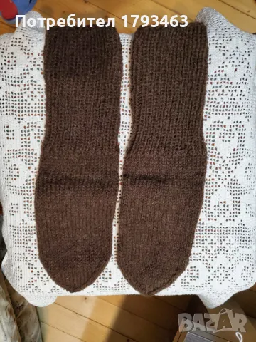 Ръчно  плетени  мъжки  чорапи  от  вълна,  размер  45, снимка 1