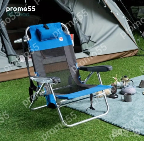 Сгъваем Ултралек Стол с 5 Позиции Тип Раница за Плаж, Къмпинг, Риболов, снимка 3 - Къмпинг мебели - 51652035