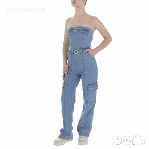 Дамски дълъг дънков гащеризон, снимка 8 - Гащеризони - 50991789