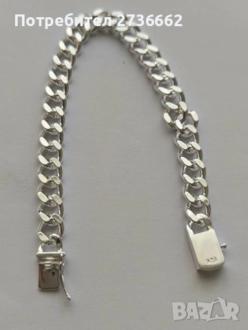 Масивна сребърна гривна , снимка 2 - Гривни - 52486086