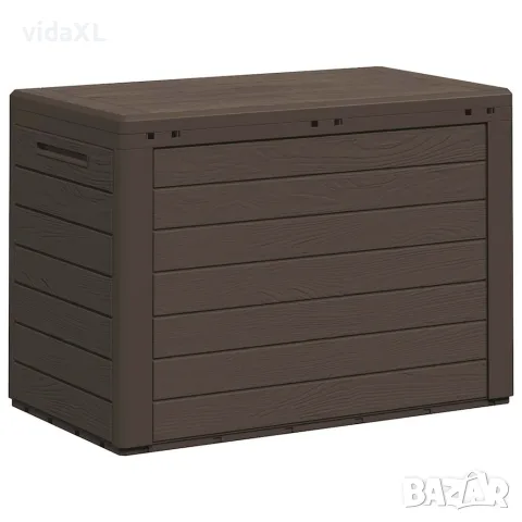 vidaXL Градински сандък за съхранение, кафяв, 78x44x55 см, снимка 6 - Ракли - 56147653