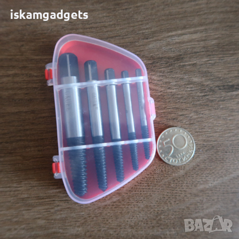 Комплект от 5 броя екстрактори за счупени болтове / шпилковадач, снимка 8 - Други инструменти - 44688678