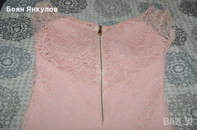 Розова дантелена рокля, снимка 6 - Рокли - 31894245