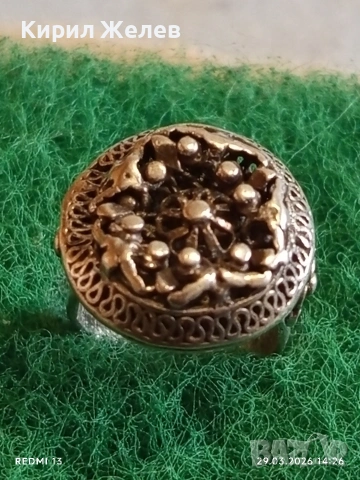 Възрожденски филигранен сребърен пръстен с гранулация ювелирна изработка 32375