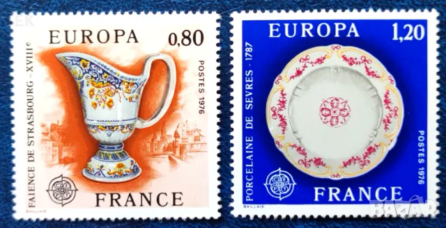 Франция, 1976 г. - пълна серия чисти марки, изкуство, 5*12, снимка 1
